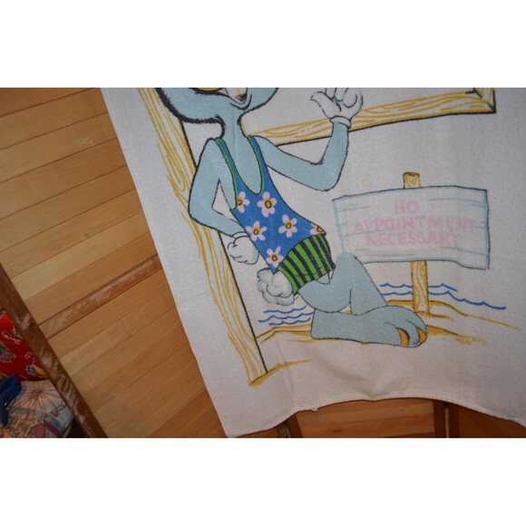 Vintage Beach Towel Bunny Blue Worlds Greatest Lover - Picture 4 of 6